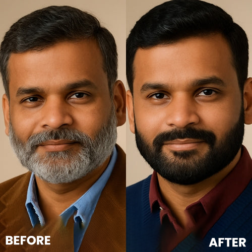 Anti-Grey Hair Prime Serum for Head & Beard | 100% Organic & Effective