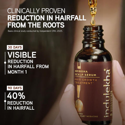 Indulekha Bringha Hair Growth Treatment Scalp Serum with Bringha, Rosemary and Amla for Hair Growth, 30 ml