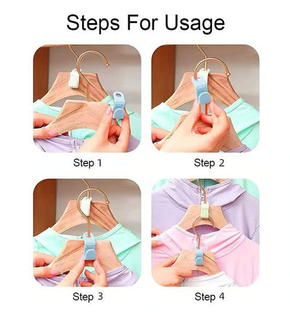 Space-Saving Clothes Hanger Connector Hooks